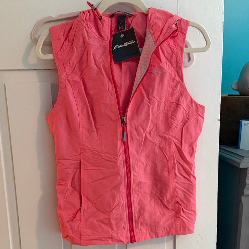 Eddie Bauer Pink Lightweight Packable Hooded Vest